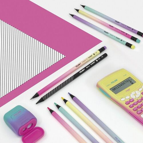 LAPIZ MILAN DE GRAFITO HB CON GOMA SERIE SUNSET