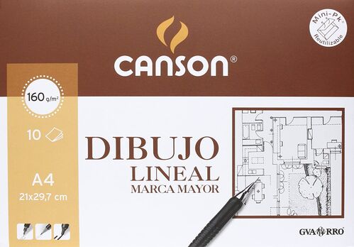 Canson Marca Mayor, Minipack A4, 10 hojas, 160 g