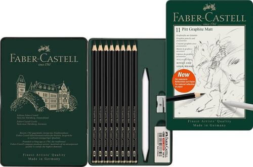 LAPIZ FABER CASTELL PITT GRAPHITE MATT 11 GRADUACIONES (HB a 14B)