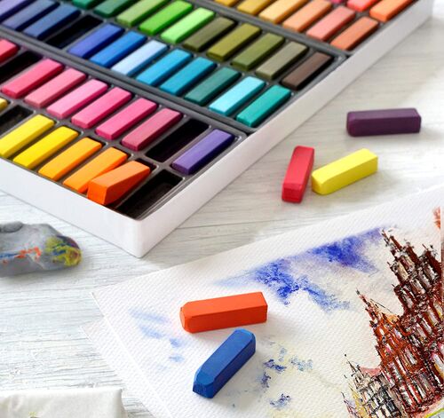 FABER CASTELL ESTUCHE DE CARTON CON 24 TIZAS PASTEL, MULTICOLOR