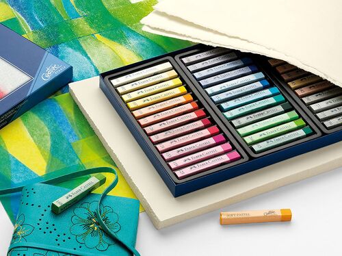 FABER CASTELL ESTUCHE DE CARTON CON 24 TIZAS PASTEL, MULTICOLOR