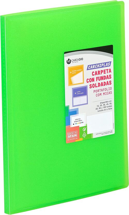 CARPETA TARIFARIO 10 FUNDAS TAPA FLEXIBLE CARCHIVO