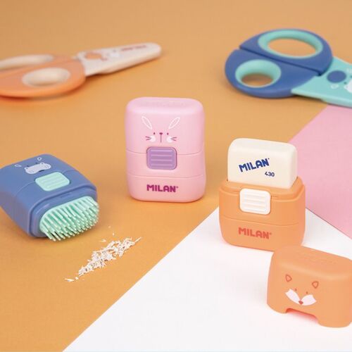 GOMA DE BORRAR CON CEPILLO COMPACT FUNNY ANIMALS. MILÁN.