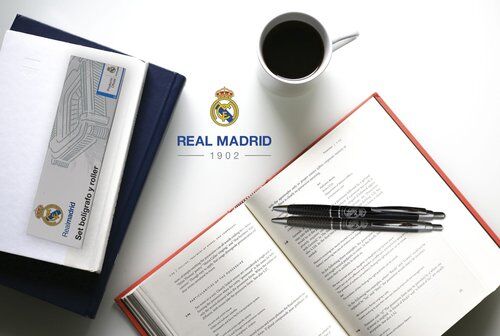 SET BOLIGRAFO + ROLLER METAL REAL MADRID