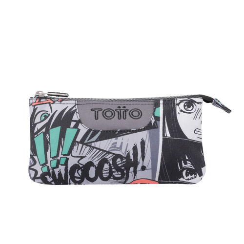 Estuche escolar tres compartimentos manga - Tablero. TOTTO.