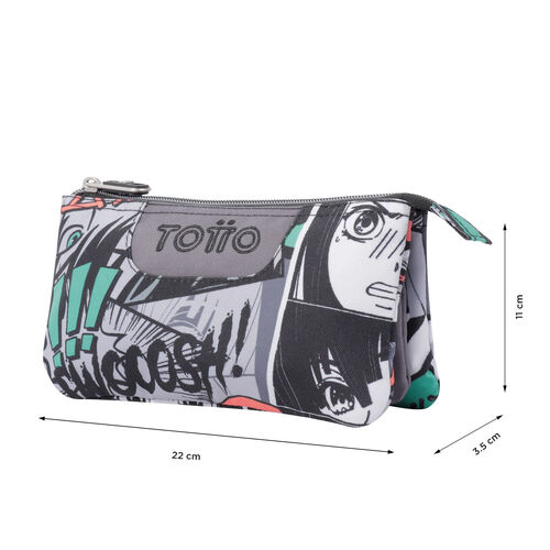 Estuche escolar tres compartimentos manga - Tablero. TOTTO.
