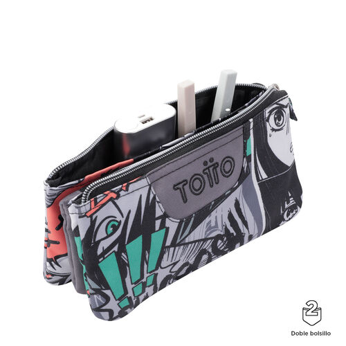 Estuche escolar tres compartimentos manga - Tablero. TOTTO.