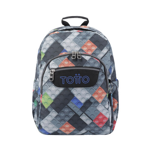 Mochila escolar adaptable a carro bloques - Acuareles. TOTTO.