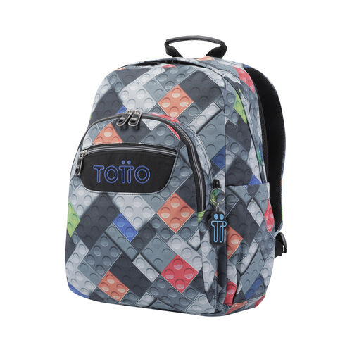 Mochila escolar adaptable a carro bloques - Acuareles. TOTTO.