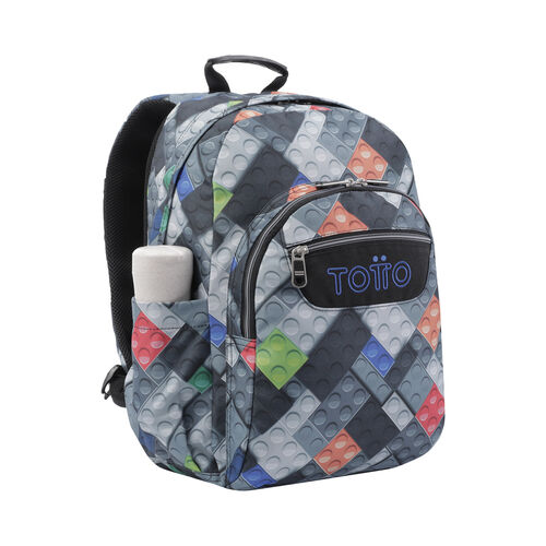 Mochila escolar adaptable a carro bloques - Acuareles. TOTTO.