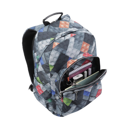 Mochila escolar adaptable a carro bloques - Acuareles. TOTTO.