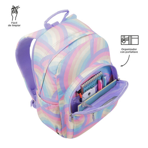 Mochila escolar adaptable a carro arcoíris - Acuareles