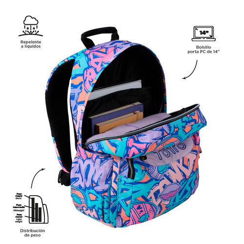 Mochila Escolar TOTTO Eco-Friendly Broad - Acuareles