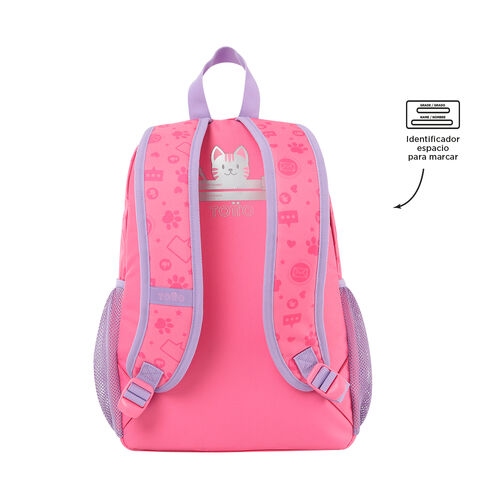 Mochila Infantil TOTTO Mediana Rosa - Selfie Cat