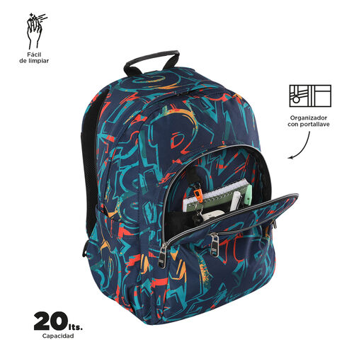 Mochila escolar eco-friendly Shock - Acuareles, TOTTO.