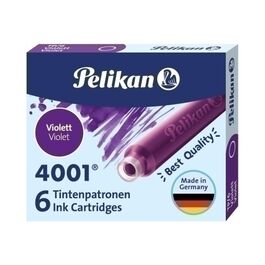 TINTA PARA PLUMA EN CARTUCHOS. PELIKAN. 4001. VIOLETA. PACK 6.