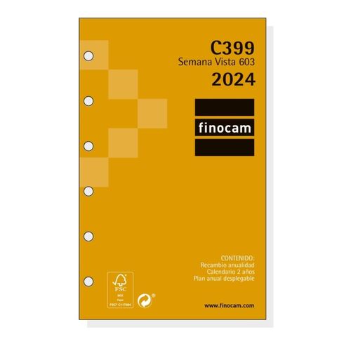 Recambio Agenda FINOCAM 2024, Open 603 C399 SVH.