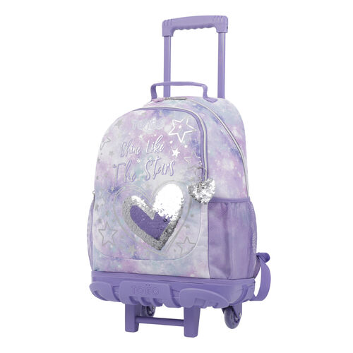 Mochila escolar 3 ruedas - Shiny Heart. totto