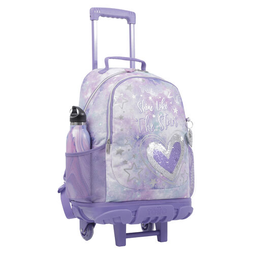 Mochila escolar 3 ruedas - Shiny Heart. totto