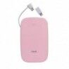 Batería Externa 5000mAh con Cable Integrado y Adaptador Iphone HV-PB017X Rosa.