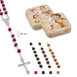 ROSARIO MADERA EN LATA DE ANGELES SURTIDOS.