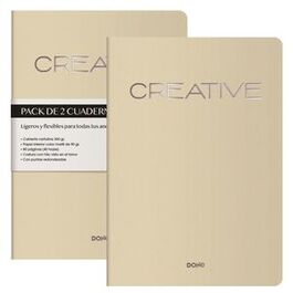 PACK 2 CUADERNOS CREATIVE A6 BEIGE. DOHE.