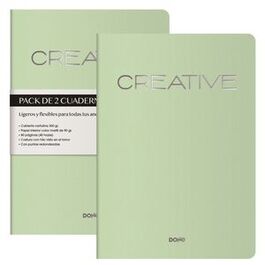 PACK 2 CUADERNOS CREATIVE A6 VERDE. DOHE.