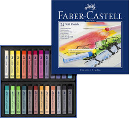 TIZAS PASTEL BLANDO FABER CASTELL 24 COLORES SURTIDOS.