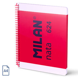 CUADERNO A4 ESPIRAL TAPA DURA CUADRICULADO 80H NATA ROSA.MILAN.
