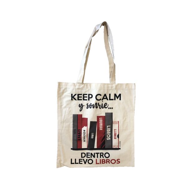 BOLSA DE TELA ALGODON PERSONALIZADA KEEP CALM Y SONRIE.