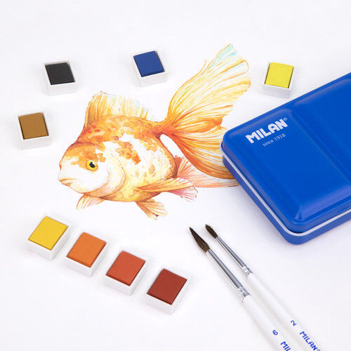 ACUARELA  MEDIO GODET AMARILLO. MILAN.