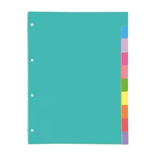 SEPARADORES A4 OXFORD CARTULINA 10 POSICIONES 10 COLORES.