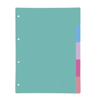 SEPARADORES A4 OXFORD CARTULINA 5U 5 POSICIONES PASTEL.