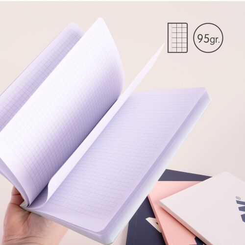 BLOCK A6 ENCOLADO. Papel cuadriculado, 48 hojas de 95 gr/m², colección 430 since 1918, beige