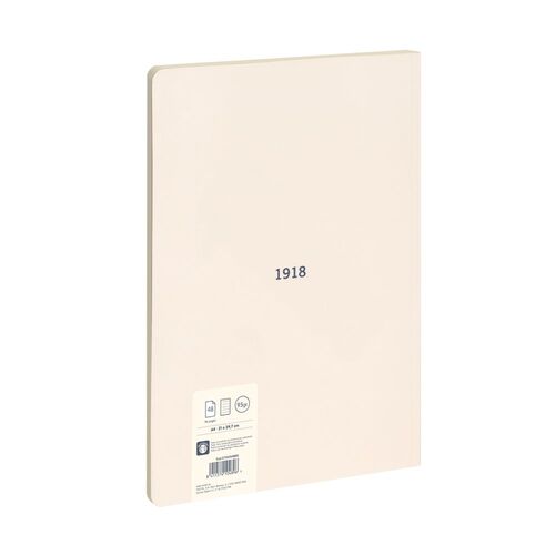 BLOCK A4 ENCOLADO. Papel rayado horizontal, 48 hojas de 95 gr/m², colección 430 since 1918, beige