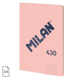 BLOCK A4 ENCOLADO. Papel cuadriculado, 48 hojas de 95 gr/m², colección 430 since 1918, rosa