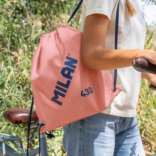 BOLSA MOCHILA DE TIRAS COLECCIÓN 430 SINCE 1918. ROSA. MILÁN.