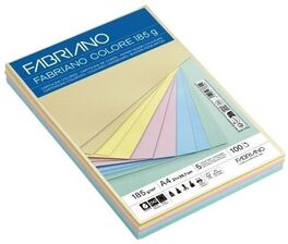 CARTULINA A4 COLORES PASTEL 185G 100H 20H X COLOR.