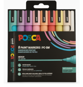 ROTULADOR POSCA PC-5M ESTUCHE 8 COLORES FRIOS