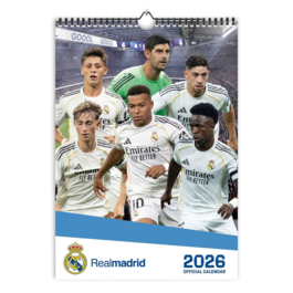 CALENDARIO 2026 PARA PARED. REAL MADRID. PRODUCTO OFICIAL.