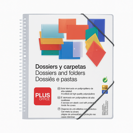 CARPETA DE FUNDAS. 20 FUNDAS. ESPIRAL. GRIS. PLUS OFFICE.