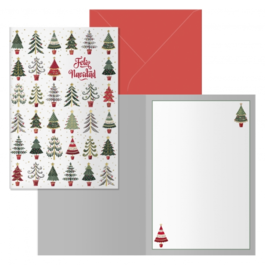 TARJETA DE FELICITACION NAVIDEÑA PINOS. DOHE.