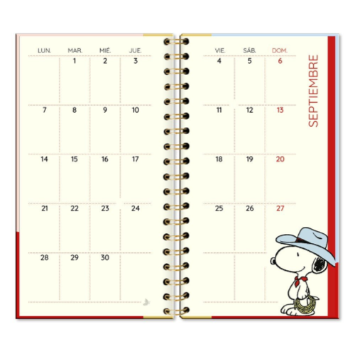 AGENDA 2026 SEMANA VISTA A6 ESPIRAL SNOOPY
