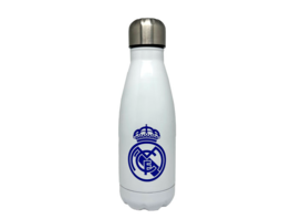 BOTELLA BLANCA DE ACERO 550ML REAL MADRID. PRODUCTO OFICIAL.