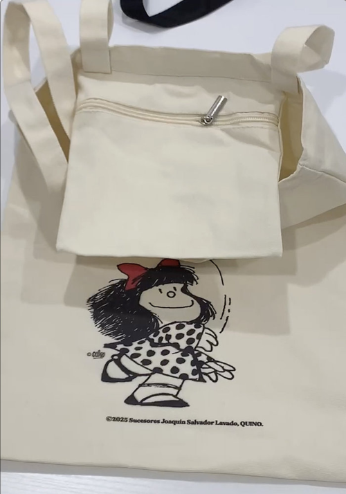 BOLSA DE TELA DE LA COMPRA MAFALDA AVION