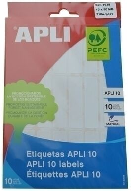 ETIQUETA BLANCA 13 X 50 10 HOJAS APLI 1638