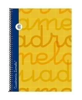 BLOCK A5 4MM CUADROVIA. TAPA DURA. NARANJA. LAMELA.