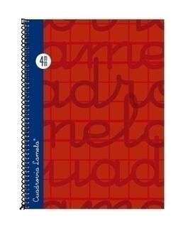 BLOCK A5 4MM CUADROVIA. TAPA DURA. ROJO. LAMELA.