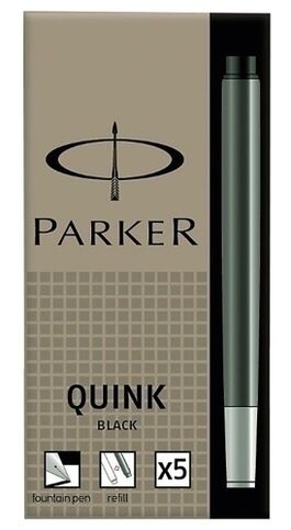 TINTA PARA PLUMA EN CARTUCHOS. PARKER. NEGRO. PACK 5.