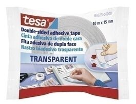 CINTA ADHESIVA DOBLE CARA TESA rollo 10x15 TRANSPARENTE